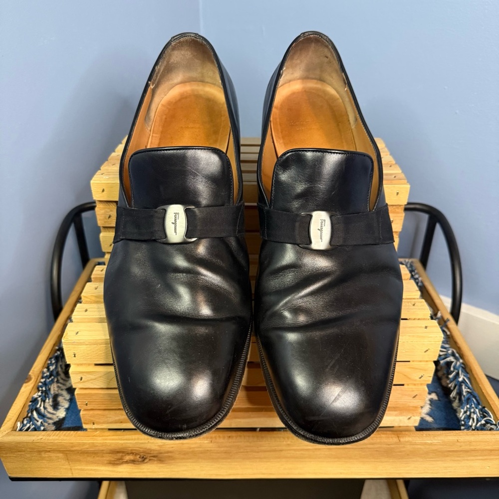 Salvatore Ferragamo Black Dress Loafers Size 15 - Picture 6 of 9